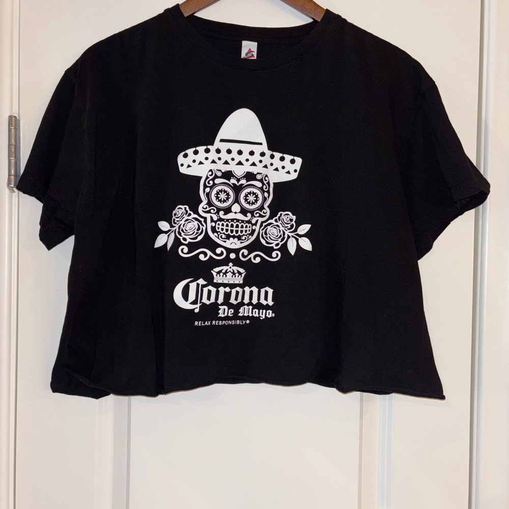 Sugar Skull Corona De Mayo Crop Top